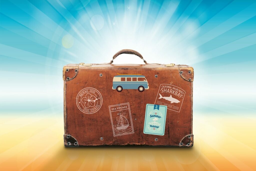 a suit case ready for departure